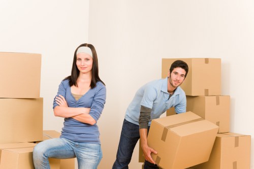 Newly arranged boxes and furniture inside a Roehampton home