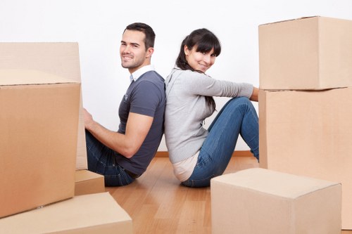 Organized student belongings packed for Roehampton storage