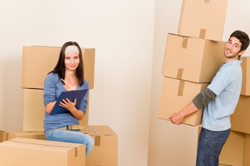 Professional mover loading items into a van in Roehampton