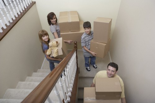 Packed belongings safely arranged in a Roehampton storage facility